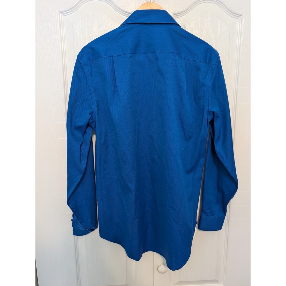 Calvin Klein Spot Blue Dress Shirt Slim Fit, Non-Iron, 15.5"/32/33M - Picture 2 of 4